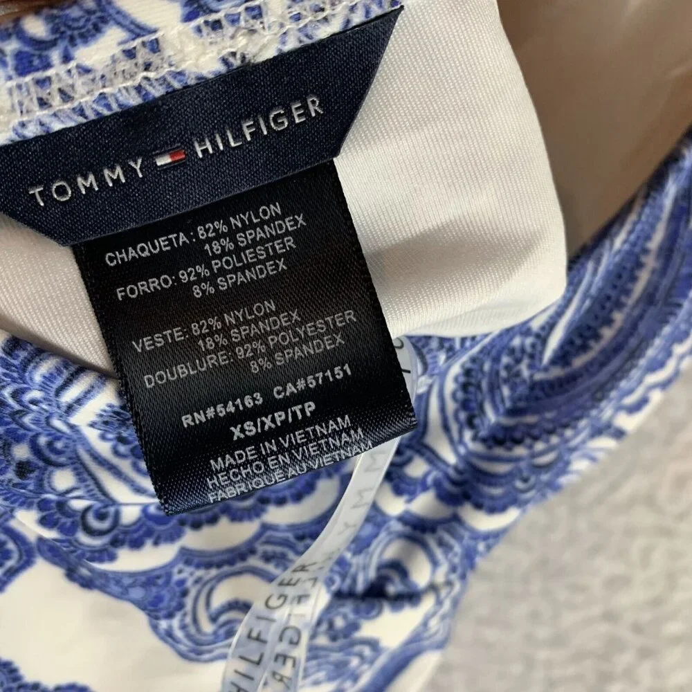 Tommy Hilfiger Halter Tankini Top Women's XS‎ Provence Blue Paisley Print Summer